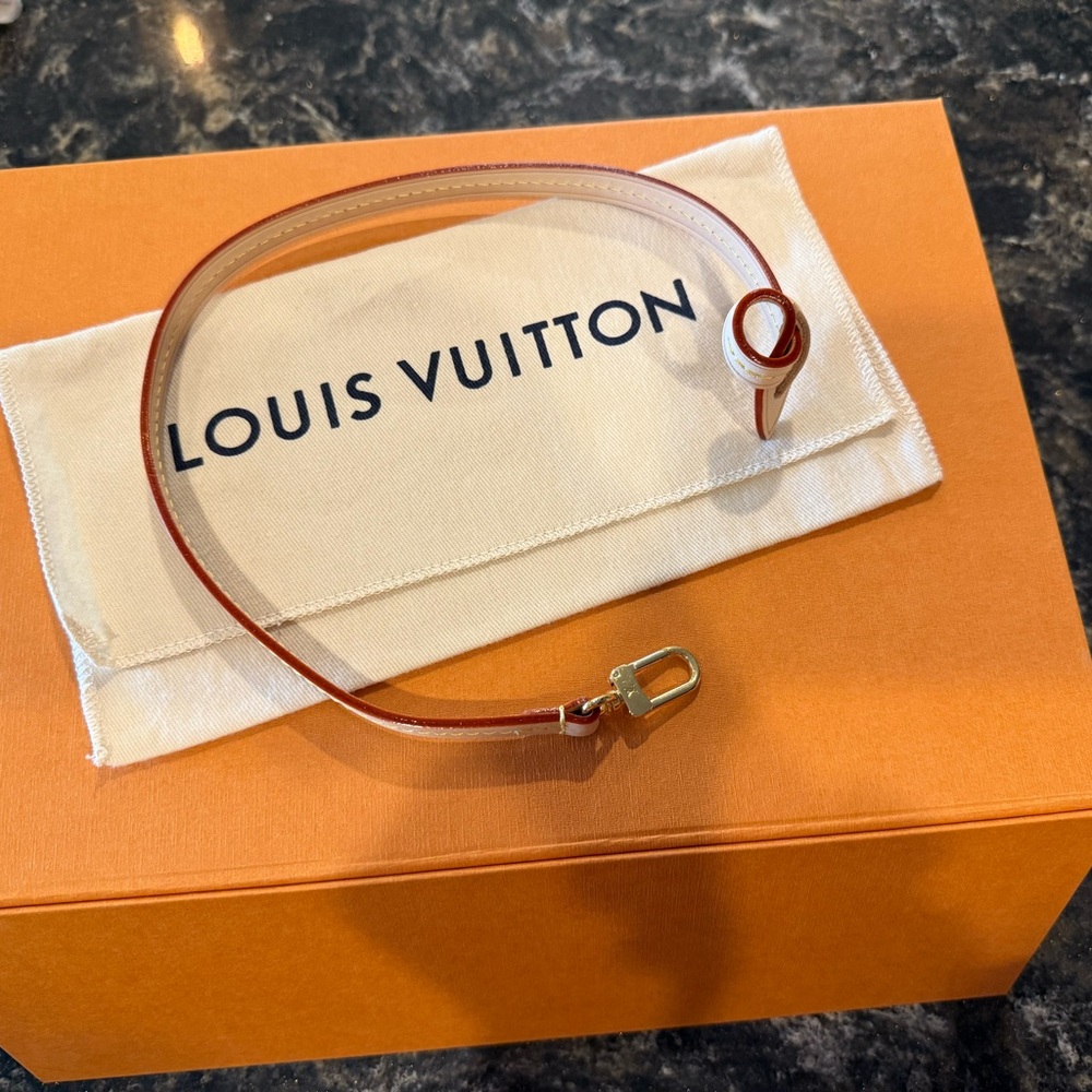 Brand New! 100% Authentic Louis Vuitton Leather Strap w/ Gold Clasp!